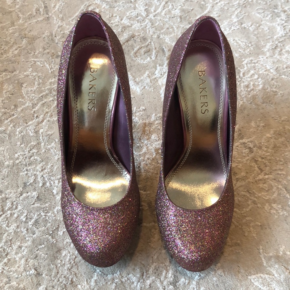 Bakers Melina Glitter Pink Stiletto Heels